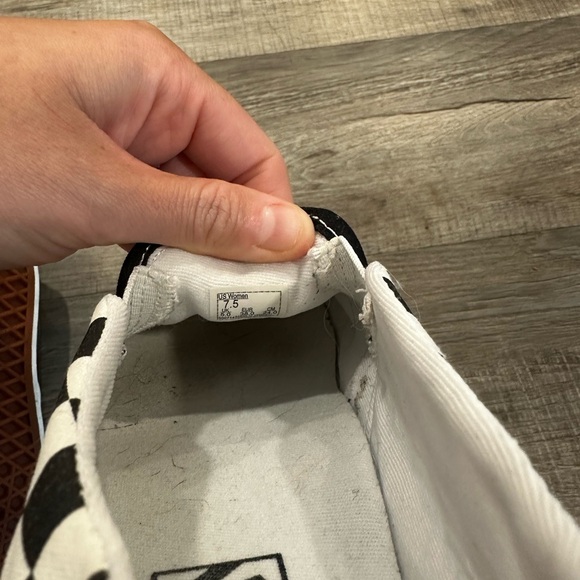 Vans Black and White Slip-On Sneakers Classic Canvas - Picture 5 of 7